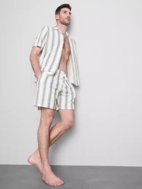 Çizgili pijama şortu