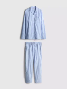 Çizgili uzun kollu pijama takımı