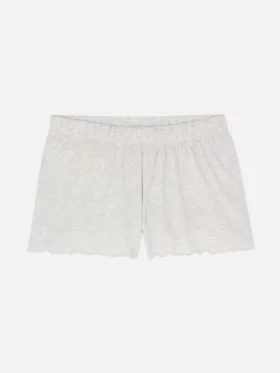 Jarse marul kenarlı pijama şortu