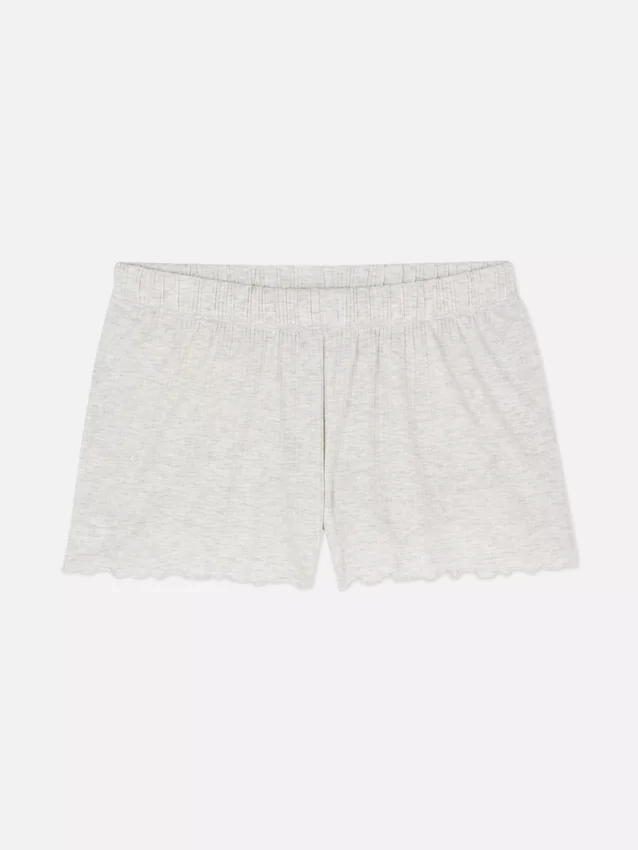 Jarse marul kenarlı pijama şortu Jarse marul kenarlı pijama şortu