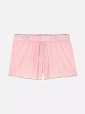 Jarse marul kenarlı pijama şortu Jarse marul kenarlı pijama şortu