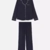 Jarse örgü uzun kollu boyfriend pijama takımı Jarse örgü uzun kollu boyfriend pijama takımı