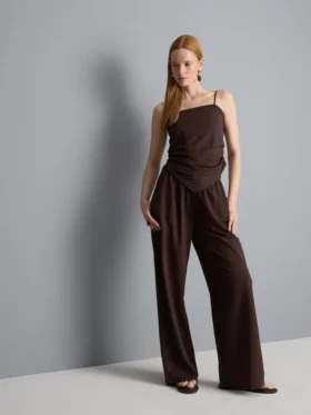 Jersey geniş paça pantolon