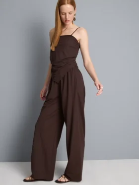 Jersey geniş paça pantolon