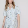 Kahvaltı desenli kısa erkek tarzı pijama