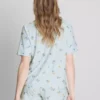 Kahvaltı desenli kısa erkek tarzı pijama