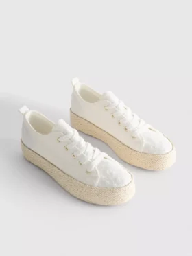 Kanvas jüt düz tabanlı Sneakerlar