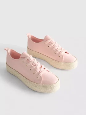 Kanvas jüt düz tabanlı Sneakerlar
