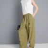 Kağıt dokulu pileli geniş paça pantolon Kağıt dokulu pileli geniş paça pantolon