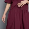 Kağıt dokulu pileli geniş paça pantolon Kağıt dokulu pileli geniş paça pantolon