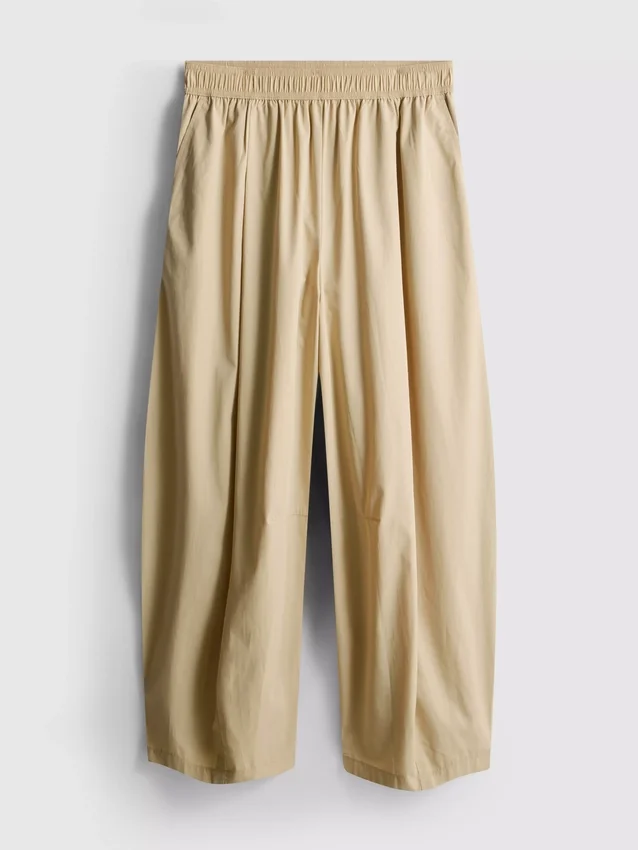 Kağıt dokulu pileli geniş paça pantolon Kağıt dokulu pileli geniş paça pantolon