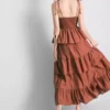 Katlı fırfırlı midi elbise Katlı fırfırlı midi elbise