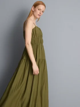 Katlı smock maxi elbise