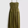 Katlı smock maxi elbise Katlı smock maxi elbise
