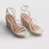 Kayışlı espadril topuklu sandaletler