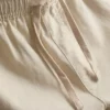Keten karışımlı büzgülü şort Keten karışımlı büzgülü şort