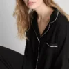Kontrast şeritli boyfriend pijama Kontrast şeritli boyfriend pijama