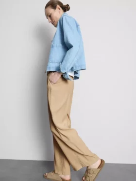 Kırışık geniş paça pantolon