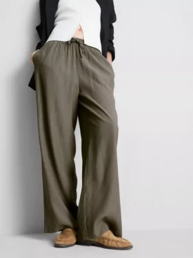 Kırışık geniş paça pantolon