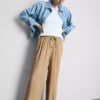 Kırışık geniş paça pantolon