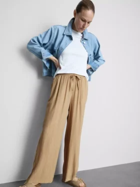 Kırışık geniş paça pantolon