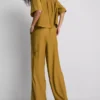 Kırışık geniş paça pantolon