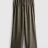 Kırışık geniş paça pantolon