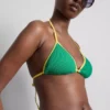 Kırışık kontrastlı üçgen bikini üstü Kırışık kontrastlı üçgen bikini üstü