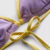 Kırışık kontrastlı üçgen bikini üstü Kırışık kontrastlı üçgen bikini üstü
