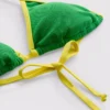 Kırışık kontrastlı üçgen bikini üstü Kırışık kontrastlı üçgen bikini üstü