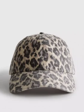 Leopar desenli beyzbol şapkası