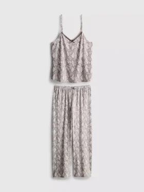 Leopar desenli dantelli cami pijamalar