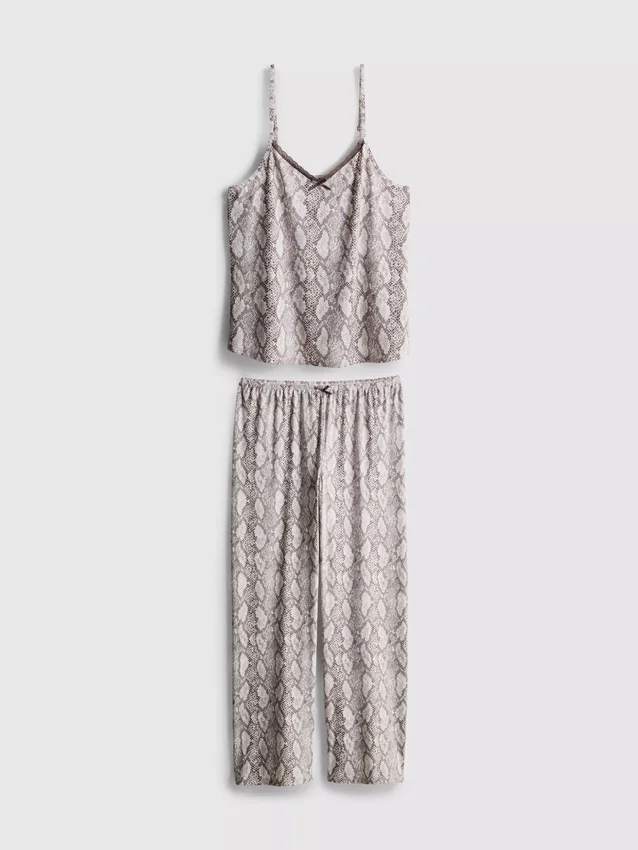 Leopar desenli dantelli cami pijamalar Leopar desenli dantelli cami pijamalar