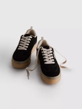 Leopar desenli kalın kauçuk tabanlı Sneakerlar