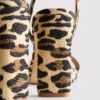 Leopar desenli platform topuklu ayakkabılar