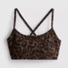 Leopar desenli, sırt kısmı açık spor crop top Leopar desenli, sırt kısmı açık spor crop top