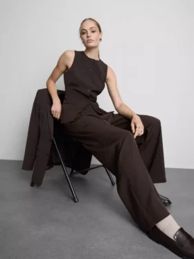 Lila düz paça pantolon