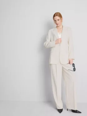Lila tek sıra düğmeli blazer