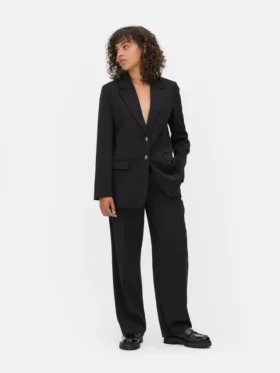 Lila tek sıra düğmeli blazer