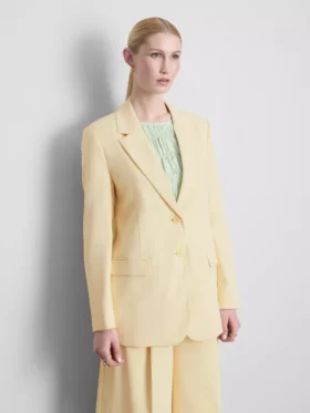 Lila tek sıra düğmeli blazer