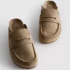 Loafer tarzı takunya sandaletler