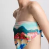 Manzaralı desenli bandana bikini üstü Manzaralı desenli bandana bikini üstü