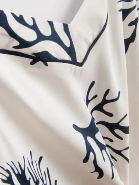 Mercan desenli pijama tarzı kolsuz bluz Mercan desenli pijama tarzı kolsuz bluz