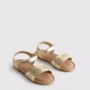 Metalik lazer kesim sandaletler