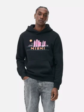 Miami silüetli kapüşonlu sweatshirt Miami silüetli kapüşonlu sweatshirt