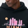 Miami silüetli kapüşonlu sweatshirt