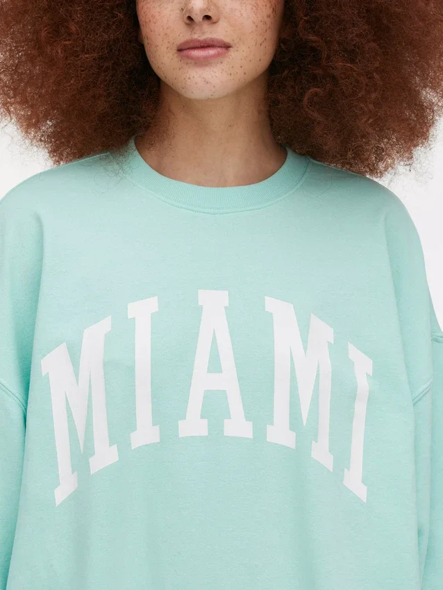 Miami yazılı oversize sweatshirt Miami yazılı oversize sweatshirt