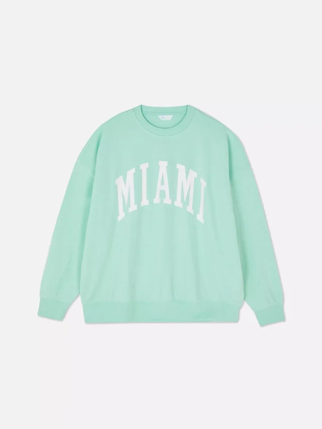 Miami yazılı oversize sweatshirt Miami yazılı oversize sweatshirt