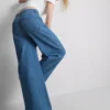 Ön cepli geniş paça Jean