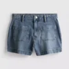 Ön cepli pamuklu denim şortlar Ön cepli pamuklu denim şortlar
